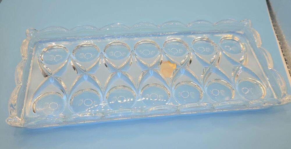 Vintage Nachtmann Crystal Rectangular Tray Sugar and Creamer Underplate